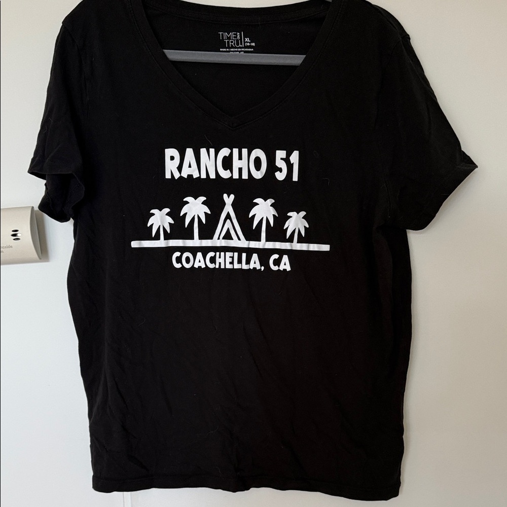 Time and Tru Black Rancho 51 Graphic Tee